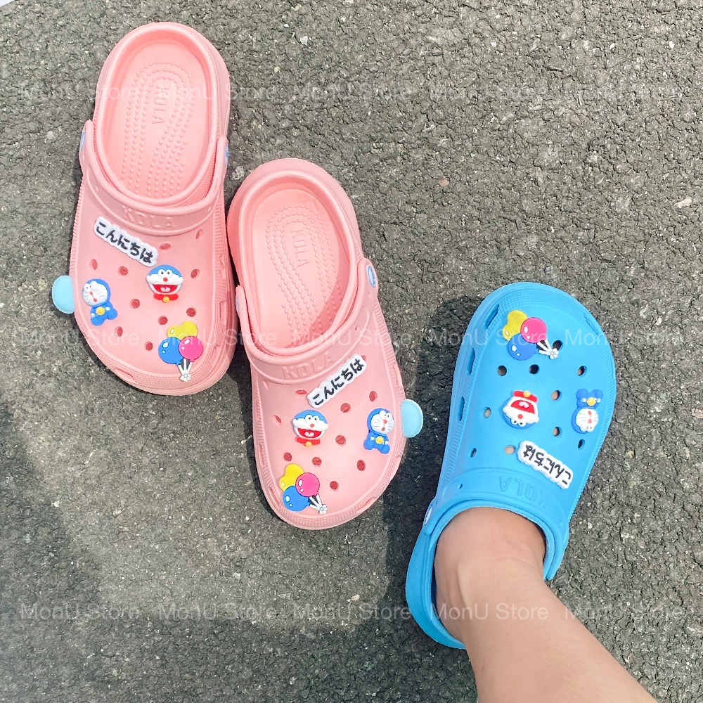 Dép sục gắn Jibbitz DORAEMON DOREMON đế cao 5cm dễ thương cute MON0297 TooYoo