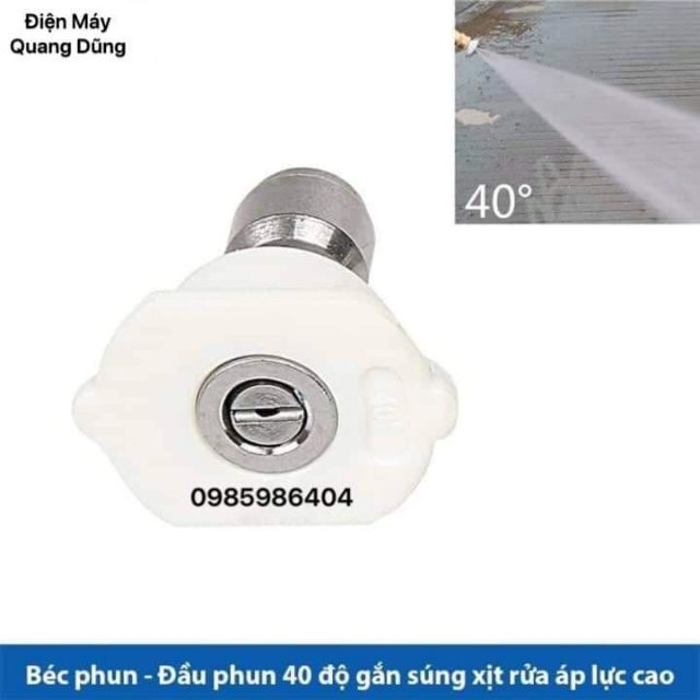 Béc phun - Đầu béc 0,15,25,40 độ gắn súng xịt rửa của máy rửa xe áp lực cao - Ren nối nhanh 1/4 inch (~14mm)