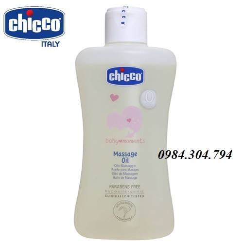 Dầu mát-xa chiết xuất cám gạo 0M+ Chicco 200ml