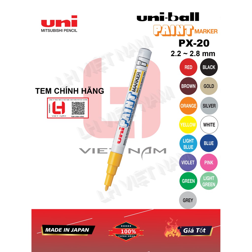 PX-21(0.8 -1.2mm) UNI-BALL Paint Marker Bút sơn