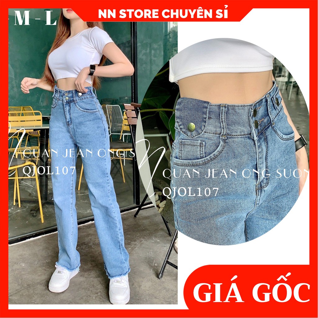 HÀNG ĐẸP QJOL107⚡ẢNH THẬT⚡ QUẦN JEAN ỐNG SUÔNG NỮ - QUẦN JEAN DÀI CHẤT CO GIÃN