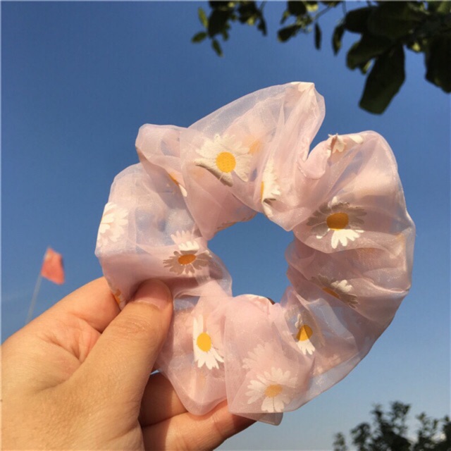 DÂY BUỘC TÓC SCRUNCHIES HOA CÚC dễ thương