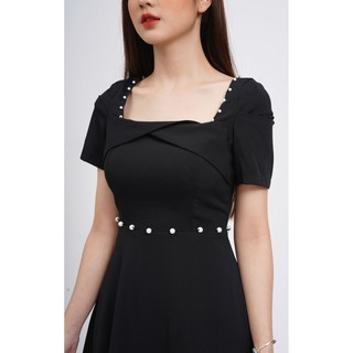 Váy cổ U đính ngọc Q745 CCHAT