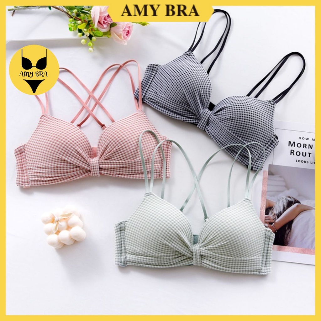 Áo Ngực Nữ Caro 💖FREESHIP💖 Áo Lót Không Gọng Chất Cotton Mịn Nâng Ngực AMYBRA 113 | BigBuy360 - bigbuy360.vn