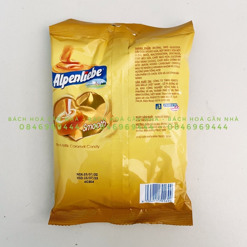 Kẹo Alpenliebe Hương Sữa Caramel gói 119g
