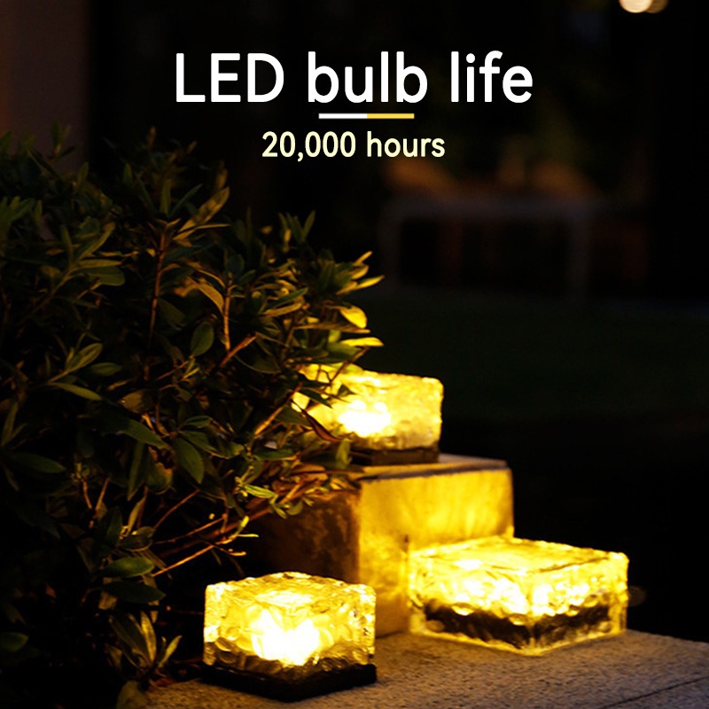 Đèn LED Năng Lượng Mặt Trời Chống Nước Hình Viên Gạch Trang Trí Sân Vườn/Cầu Thang Ngoài Trời