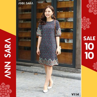 V114 - Đầm suông hoa nhí chân ANN SARA