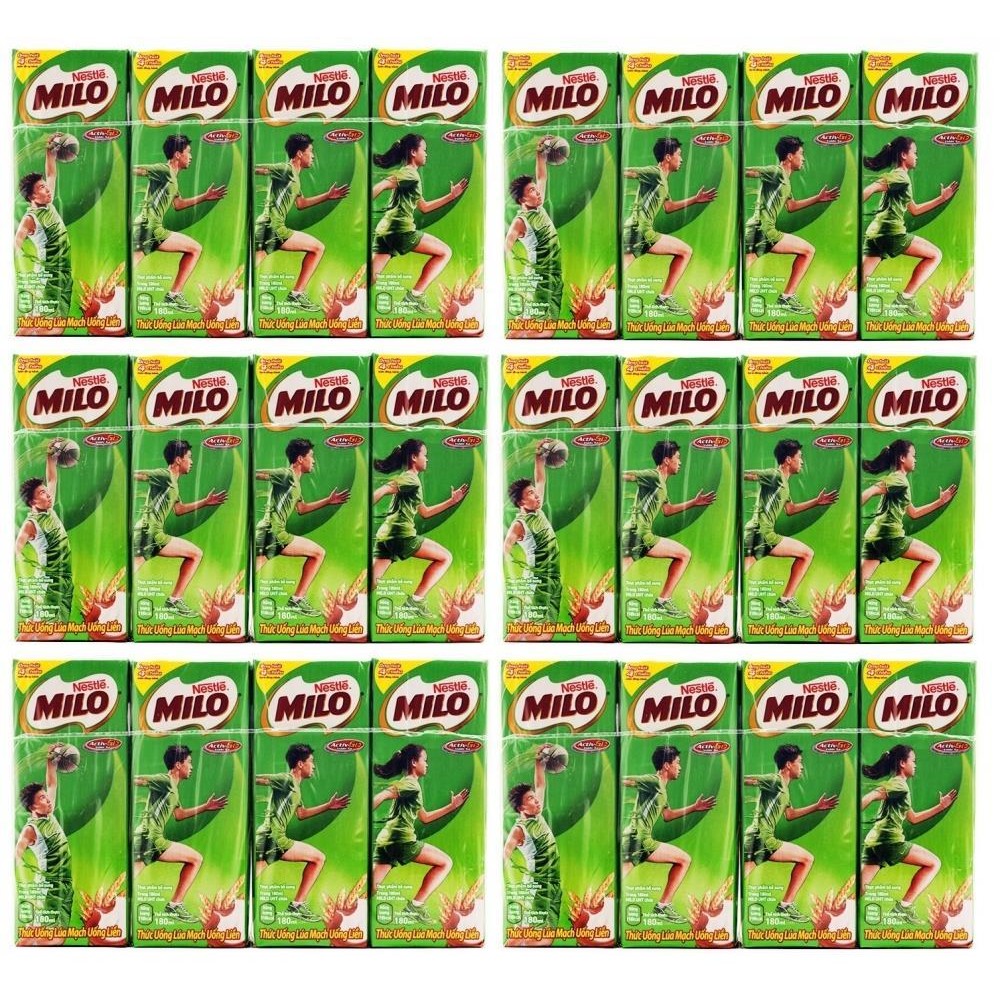 THỨC UỐNG LÚA MẠCH MILO 180 ML (1 thùng 48 hộp, date tháng 2021)