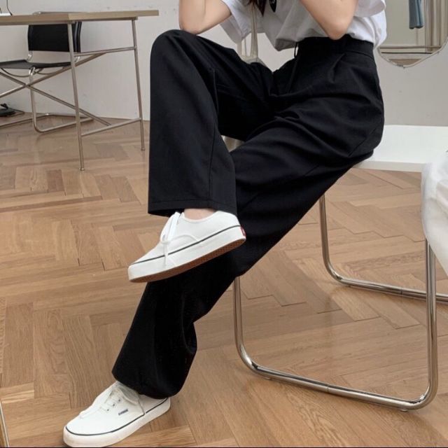 Quần ống rộng eo chun dễ mặc