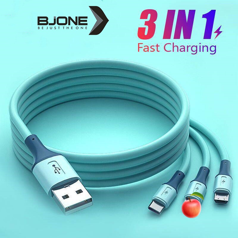 Cáp sạc nhanh BJONE USB 3A 3 trong 1 cho điện thoại