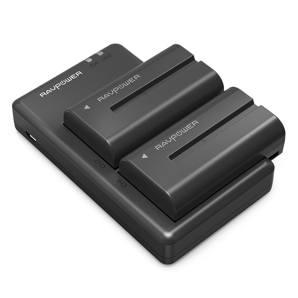 Pin máy quay Sony NP-F550 Ravpower RP-BC006, 2 pin 2900mAh, bộ sạc kép