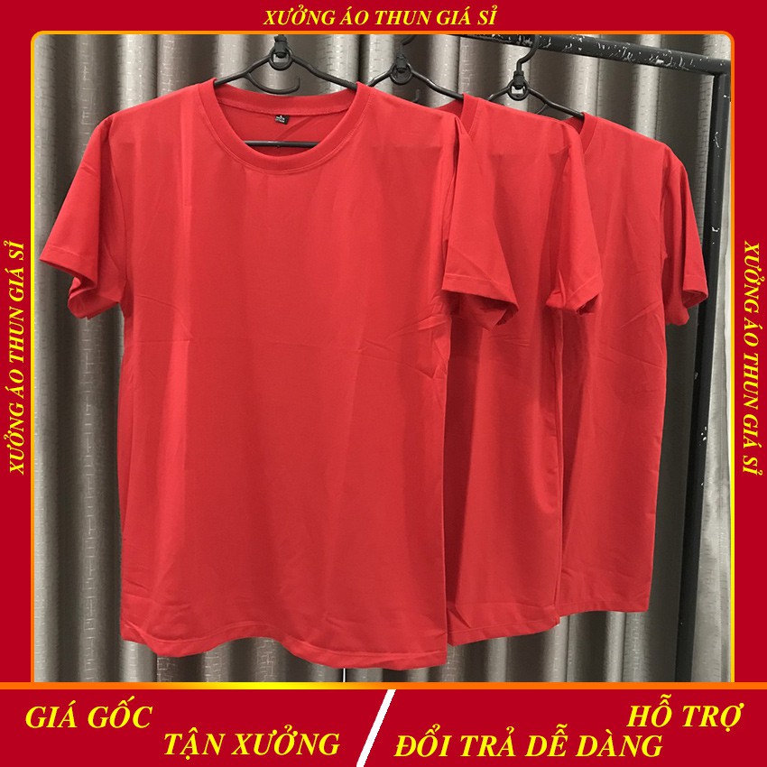 Áo Thun Nam | Áo Phông Trơn Cổ Tròn Màu Đỏ Tươi