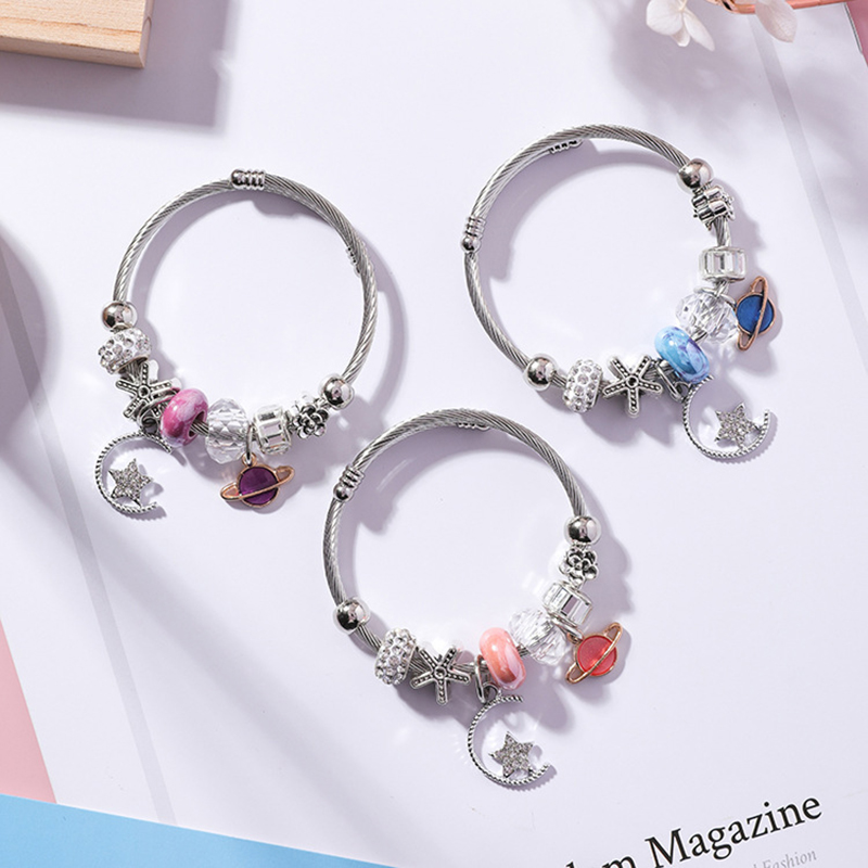 Vòng Tay Đính Hạt Hình Ngôi Sao / Mặt Trăng Jp5