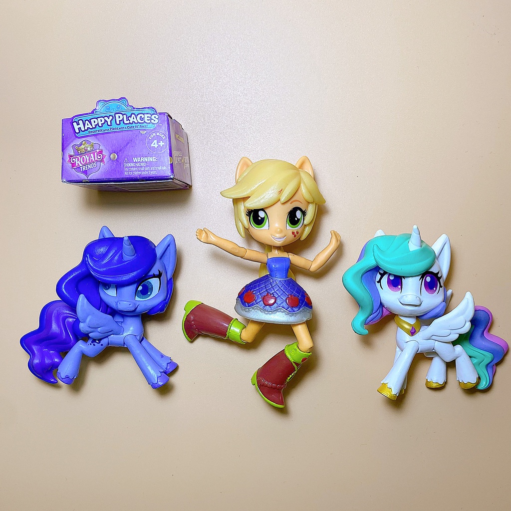 Set đồ chơi búp bê và hai ngựa My little pony equestria girl - Tặng kèm thú bí ẩn - Hàng chính hãng