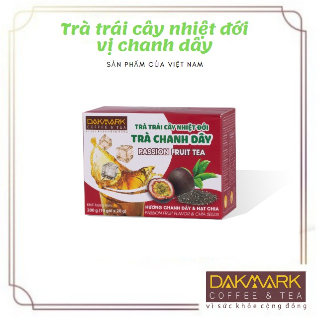 Trà Chanh Dây hạt Chia hòa tan Dakmark 200g