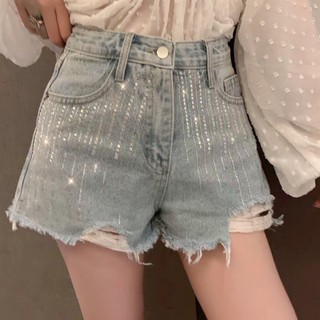 Quần Short Denim Lưng Cao Thời Trang Cá Tính Trẻ Trung