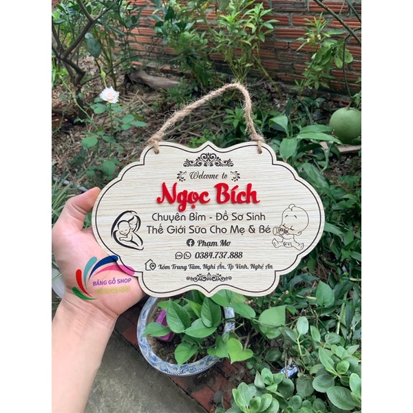 Bảng gỗ tên shop [ Mẫu BG-268]