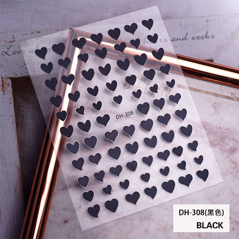 Sticker trái tim nail, hình dán móng