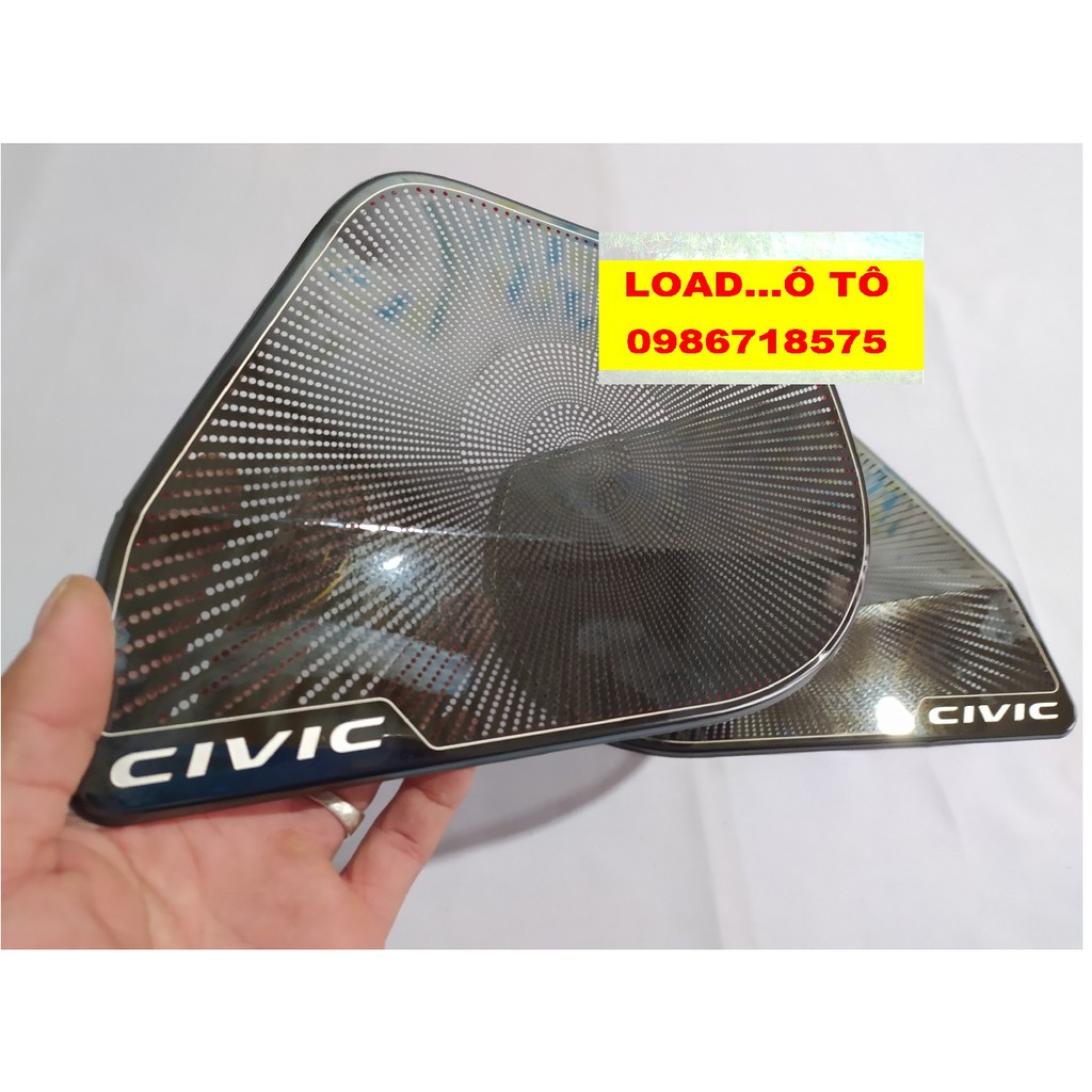 Ốp màng loa cánh cửa Honda Civic 2022-2019 titan vân xước cao cấp