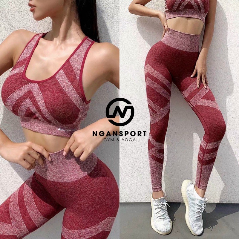 Đồ tập gym thun dệt , bộ tập gym và yoga MS 241 ,sẵn mút