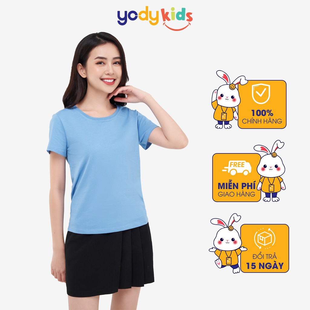 Áo thun YODY nữ cổ tròn phông tay ngắn chất vải cotton co giãn TSN5346