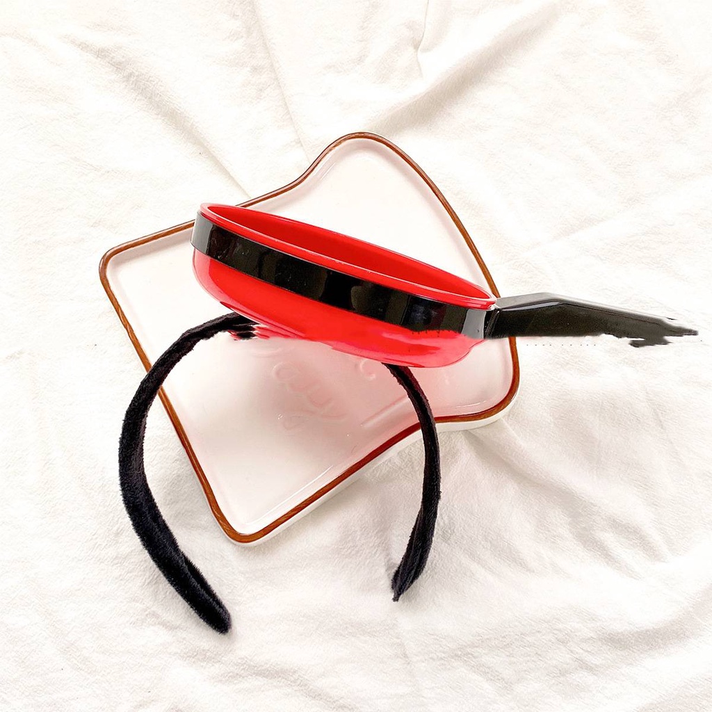 Băng đô trang trí hình chảo chiên trứng làm phụ kiện chụp ảnh