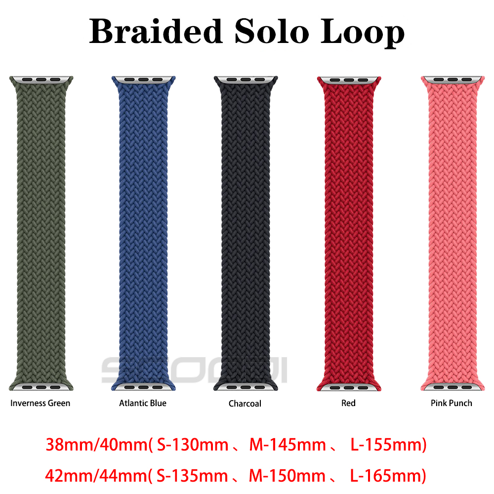 Original Nylon Braided Solo Loop strap For Apple watch Band iWatch series 6 5 4 3 2 1 SE Elastic belt bracelet 44mm 40mm 38mm 42mm