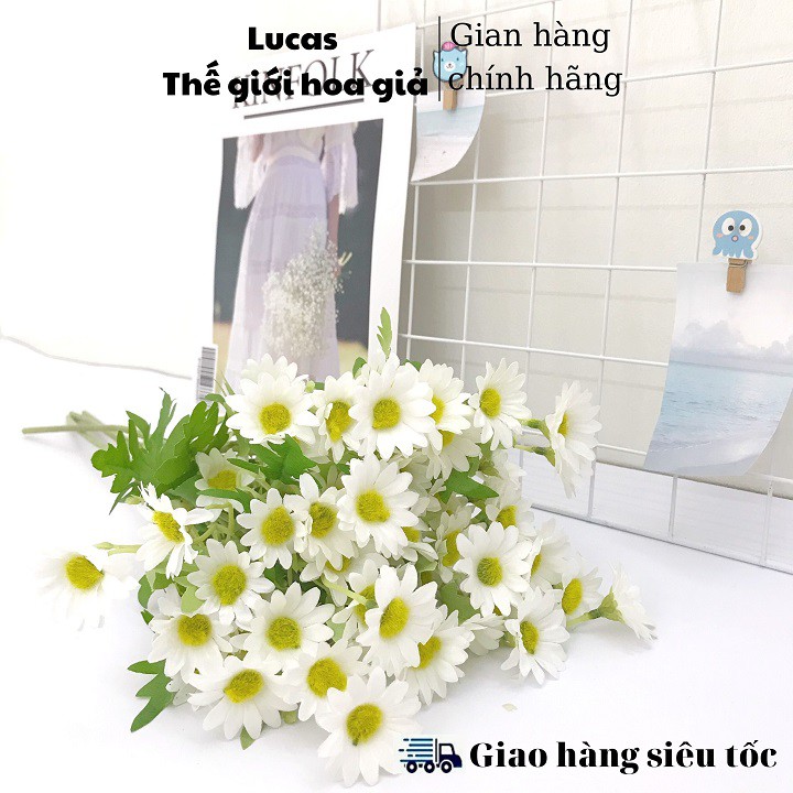 Hoa giả - Hoa cúc họa mi Lucas 60cm trang trí bền, đẹp, sang trọng, thanh lịch, phụ kiện decor các studio