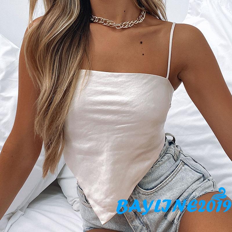 Áo Lửng Hai Dây Màu Trơn Quyến Rũ Thời Trang Cho Nữ