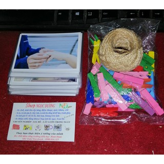 50 kẹp gỗ màu tặng 5 mét dây cói