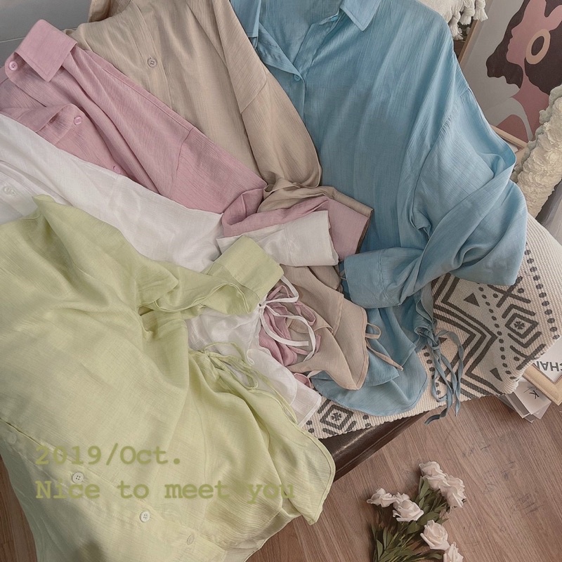 Sơ Mi Buộc Nơ màu pastel siêu ưng