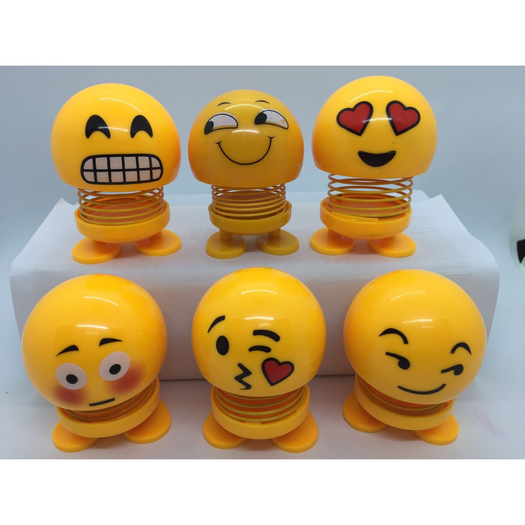 Combo 6 thú nhún Emoji lò xo hình biểu tượng cảm xúc cỡ to 159k
