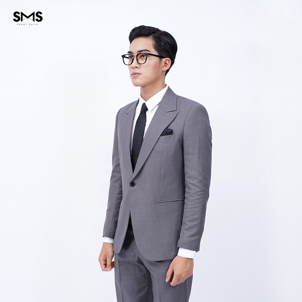 Vest nam xám đậm, suits sartorial, 2 khuy 2 túi, chuẩn form Smart Suits