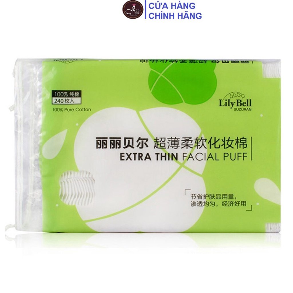 Bông Tẩy Trang Lily Bell Extra Thin Facial Puff 240 miếng