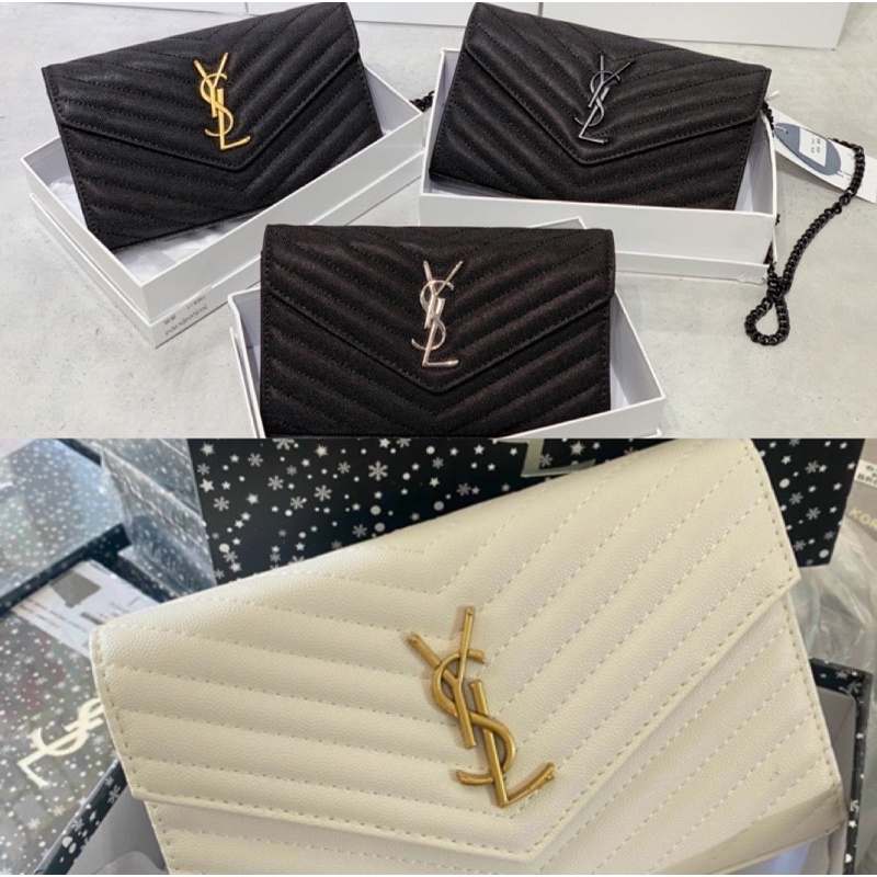 CLUTCH CẦM TAY KIÊM ĐEO CHÉO YSL WOC SUPER FULLBOX DA CÁ ĐUỐI SIZE 22 17 SMANO
