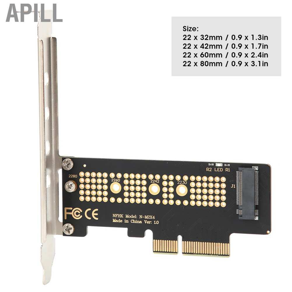 Card Chuyển Đổi Apll Pci E 3.0 X4 Sang Nvme M.2 Ngff Ssd Adapter For 2230 2242 2260 2280 Support Windows / Linux / Os X