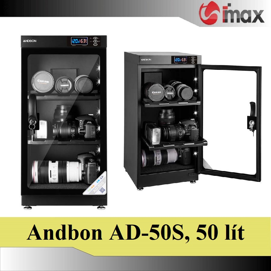 Tủ chống ẩm Andbon AD-50S (50 Lít) - Công nghệ Japan + Tặng khăn lau len (Da thật)