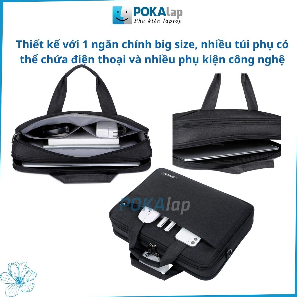 Túi chống sốc laptop, macbook POKA11 chất liệu vải oxford cao cấp chống thấm nước 13 inch 14 inch 15,6 inch - POKALAP