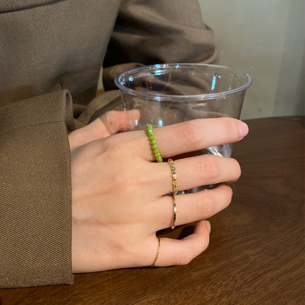 ✨✨Bộ 4 Nhẫn Bạc Nhiều Màu Phong Cách Hàn Quốc