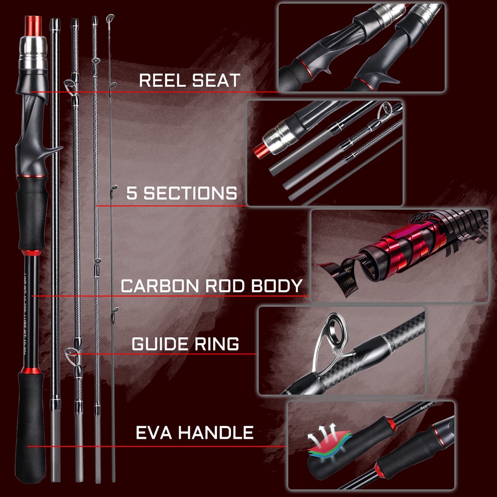 Cần câu cá SOUGAYILANG bằng sợi carbon cao cấp 1.8m/2.1m Wt 10-20LB