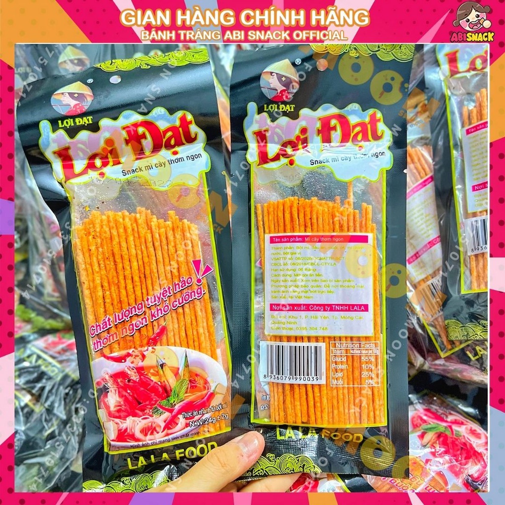 Combo 10 gói tăm cay que đen thơm ngon hương vị tuổi thơ Việt Nam Lợi Đạt 10 gói/26g