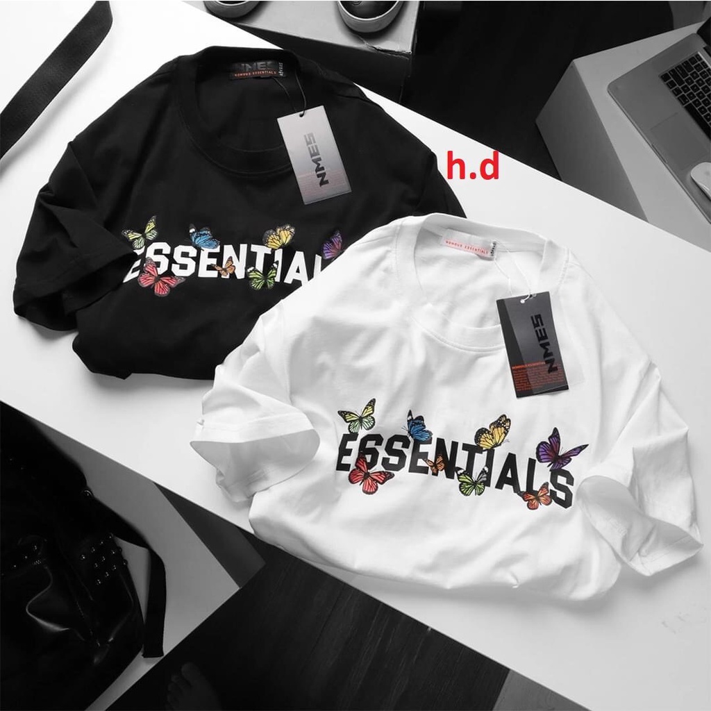 Áo Thun Tay Lỡ Unisex , Áo Chữ Essentials Hình Bướm In 5D KHÁNH NHƯ STORE