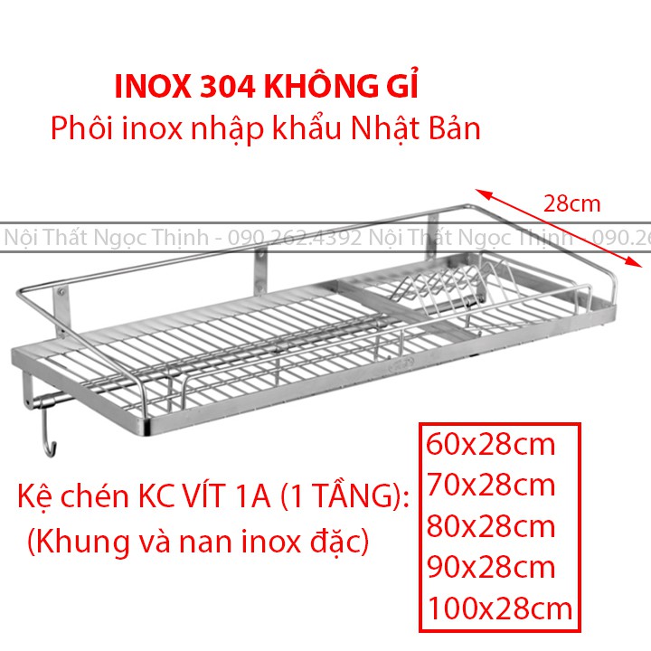 [INOX ĐẶC-KHÔNG GỈ] Kệ úp chén đa năng gắn tủ, treo vít tường inox 304 phôi nhập khẩu từ Nhật Bản chống gỉ sét cao cấp