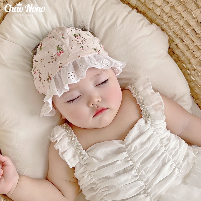 Mũ che thóp bé gái 0-12 tháng | Mũ thóp bé gái Mkhoaishop