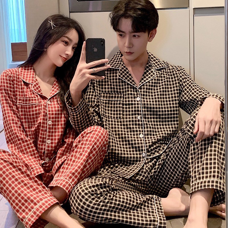 Đồ ngủ mặc couple nam nữ - Bộ pijama chất vải siêu mát dành cho các cặp đôi