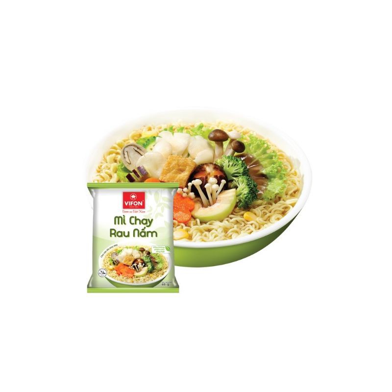 Mì Chay Rau Nấm VIFON 65g/Gói, thùng 30gói.