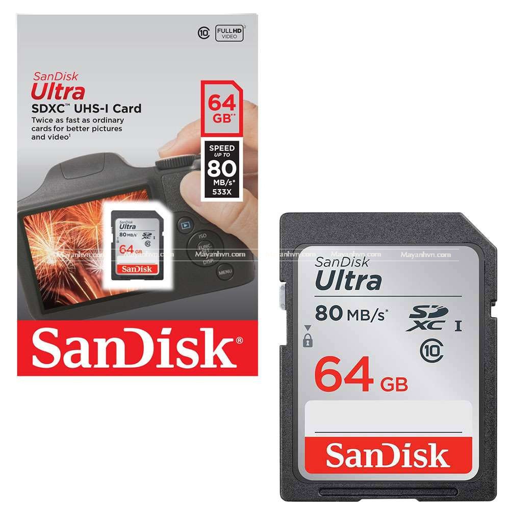 Thẻ nhớ SD Ultra 64GB tốc độ 80MB | BigBuy360 - bigbuy360.vn