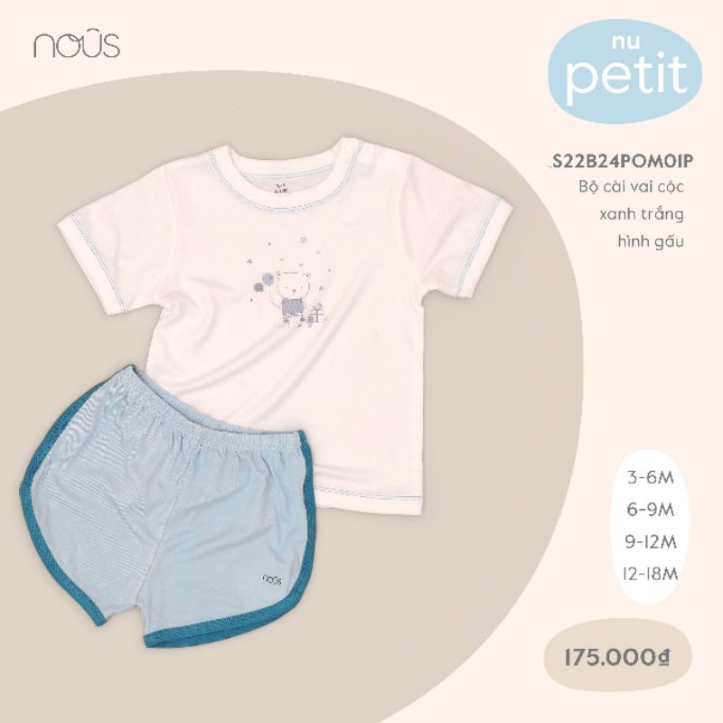 Bộ Cộc Tay Cài Vai Nous N4 N26 • 9-12M 12-18M, 18-24M 2-3Y • Choding Home