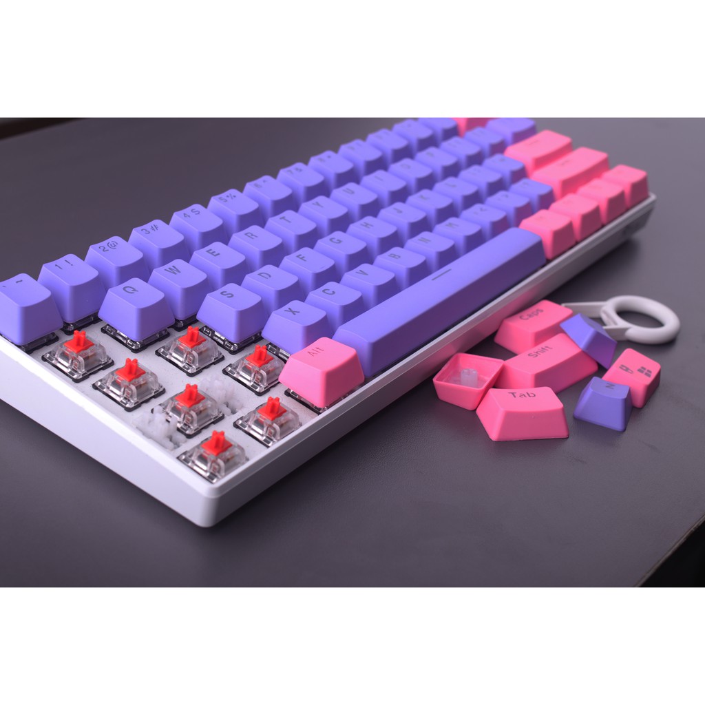 Pink Purple Keycap, 61 key PBT keycaps Sự kiện đặc biệt Keycaps, bàn phím cơ hai màu có đèn nền keycaps GH60 / RK61 / ALT61 / Annie / GK61 keycaps poker keycaps chơi game