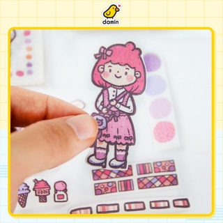 Set 4 Sticker Hình Dán Ngày Tháng Theo Chủ Đề Phong Cách Nhật Bản